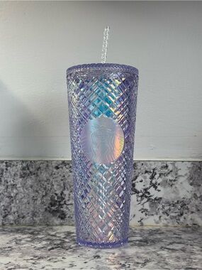 Starbucks Lavender Iridescent Lattice Cold Cup 24oz NWT
